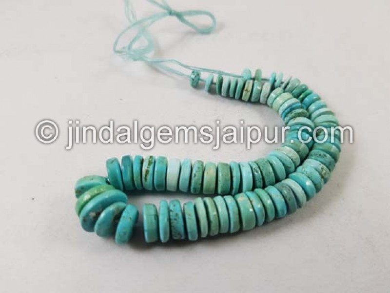 Sleeping Beauty Turquoise Smooth Tyre Beads